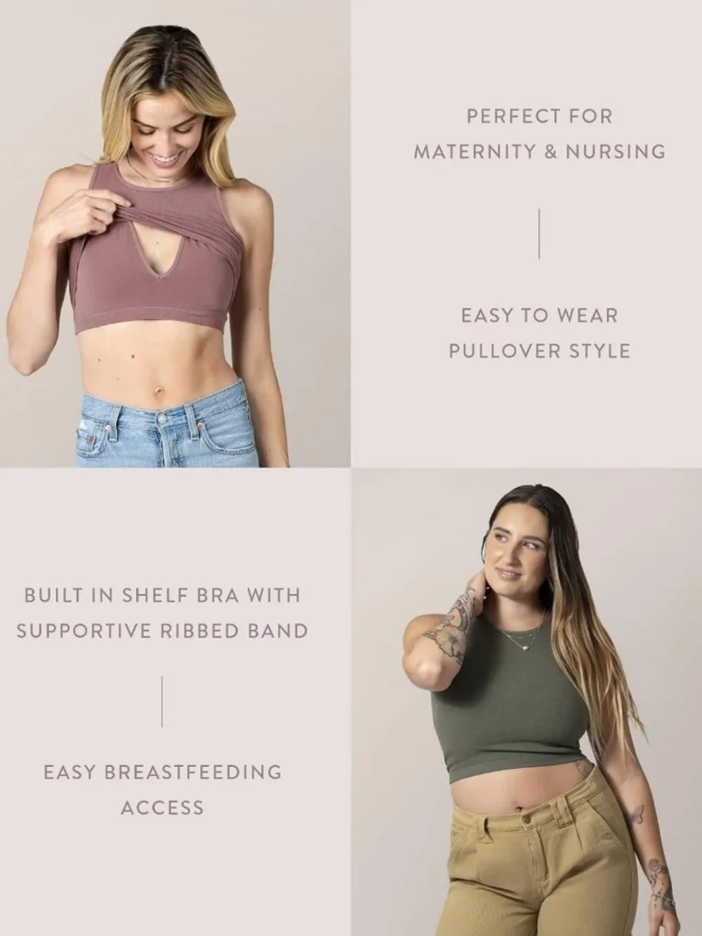 Sublime Longline Nursing Bra for Breastfeeding & Maternity Comfort, Size Options